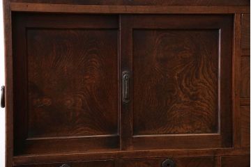 アンティーク家具　古民具・骨董　三方欅材の帳場箪笥