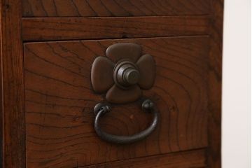 アンティーク家具　古民具・骨董　三方欅材の帳場箪笥