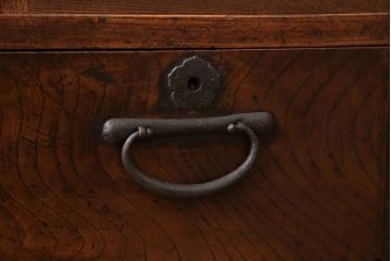 アンティーク家具　古民具・骨董　三方欅材の帳場箪笥