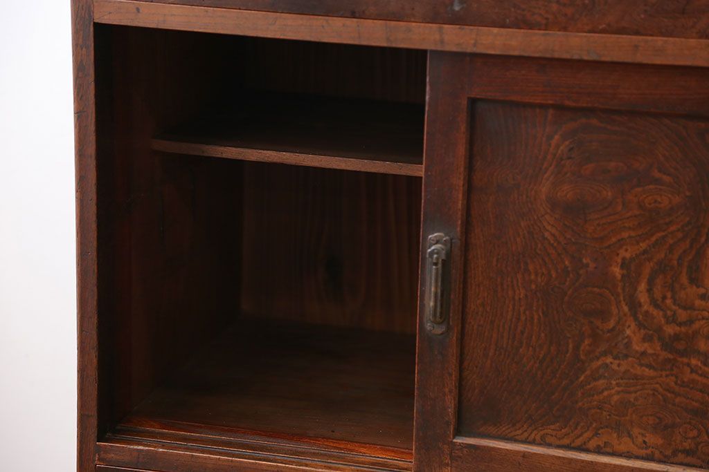 アンティーク家具　古民具・骨董　三方欅材の帳場箪笥