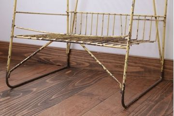 アンティーク家具　イギリスアンティーク　おしゃれなペイントアイアンラック