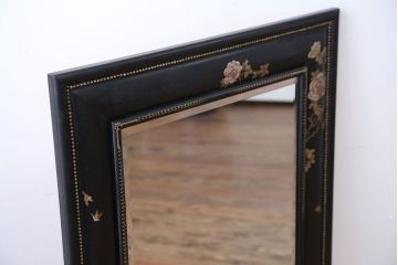 アンティーク雑貨　中古　アジアンテイストな大きな額縁ミラー