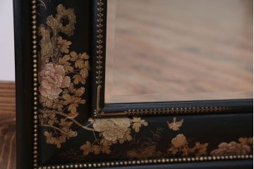 アンティーク雑貨　中古　アジアンテイストな大きな額縁ミラー