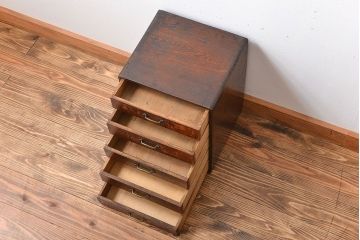 レトロ家具　昭和レトロ　古い木製のシャビーな小引き出し