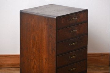 レトロ家具　昭和レトロ　古い木製のシャビーな小引き出し