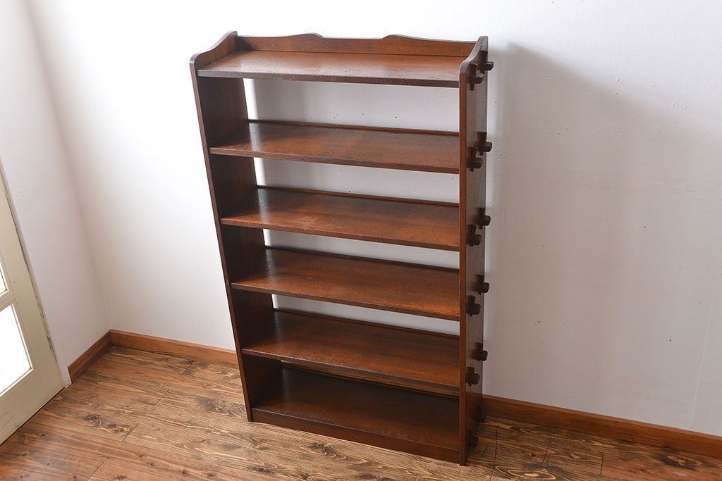 レトロ家具　昭和レトロ　大きくシンプルな楔(くさび)式本棚