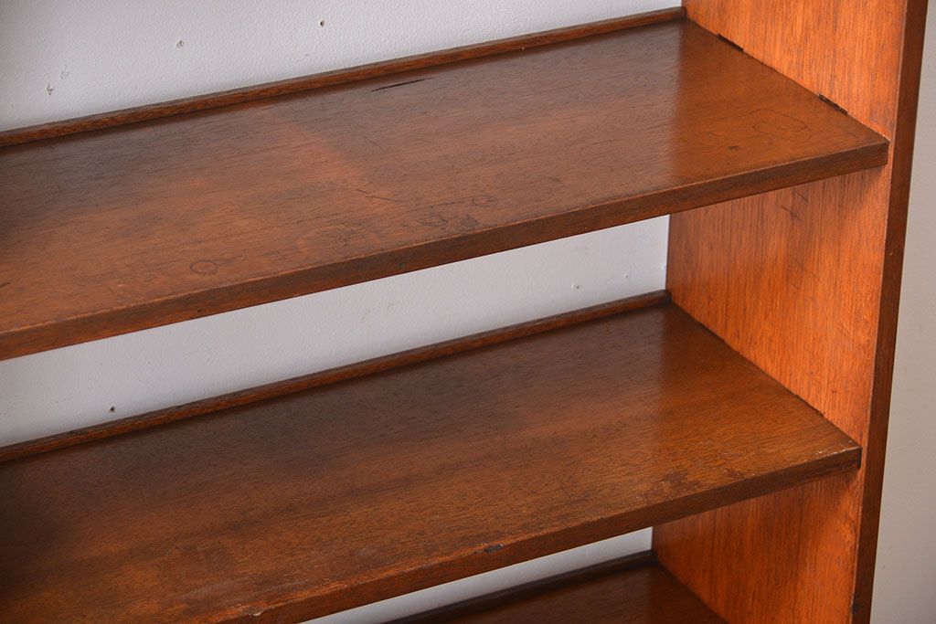 レトロ家具　昭和レトロ　大きくシンプルな楔(くさび)式本棚