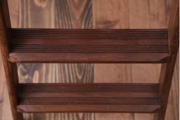 アンティーク雑貨　イギリスアンティーク　古い木製の折り畳み式ステップラダー(2)