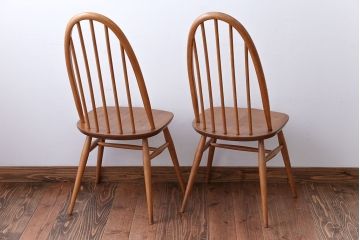 アンティーク家具　アンティーク　イギリスアーコール　クエーカーチェア2脚セット