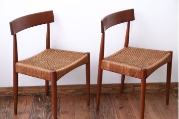 北欧家具　デンマーク製　ペーパーコードチェア2脚セット