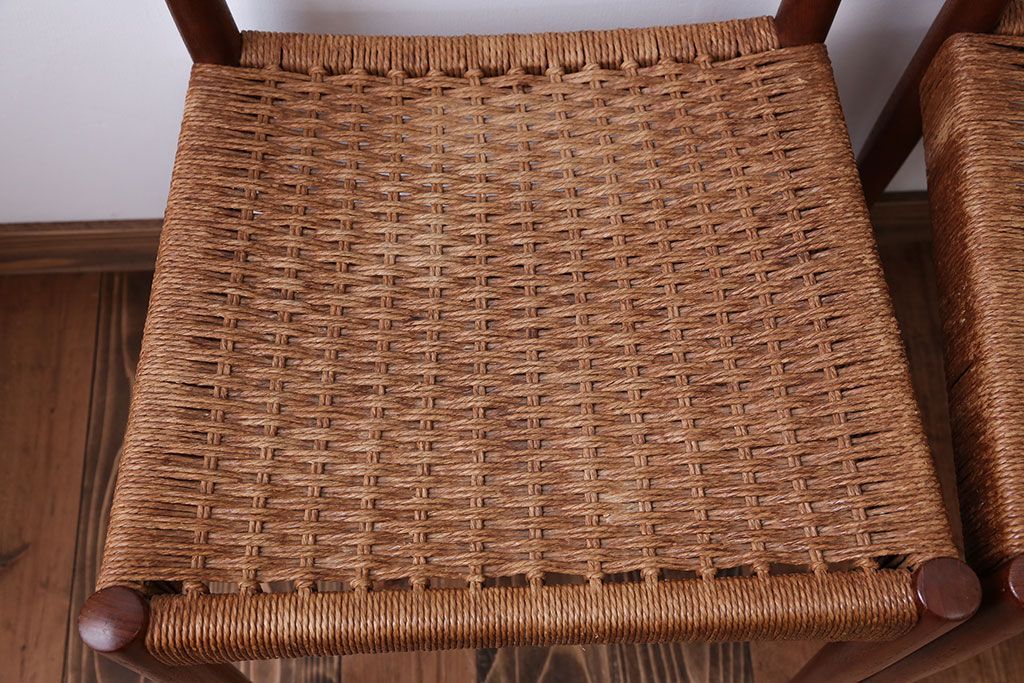 北欧家具　デンマーク製　ペーパーコードチェア2脚セット