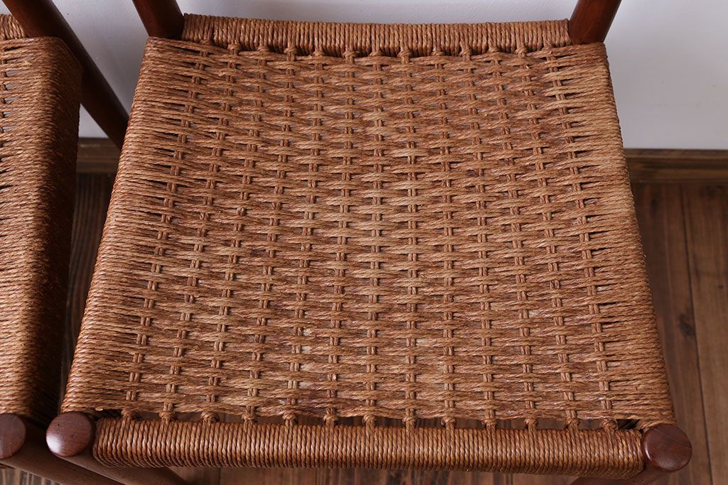 北欧家具　デンマーク製　ペーパーコードチェア2脚セット