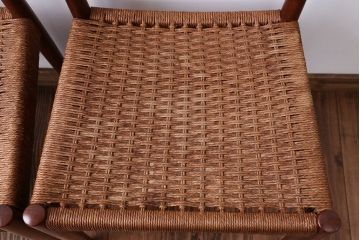 北欧家具　デンマーク製　ペーパーコードチェア2脚セット