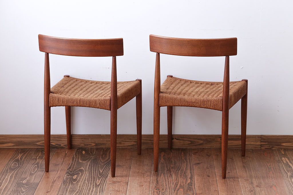 北欧家具　デンマーク製　ペーパーコードチェア2脚セット