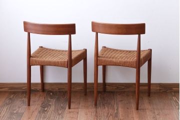 北欧家具　デンマーク製　ペーパーコードチェア2脚セット