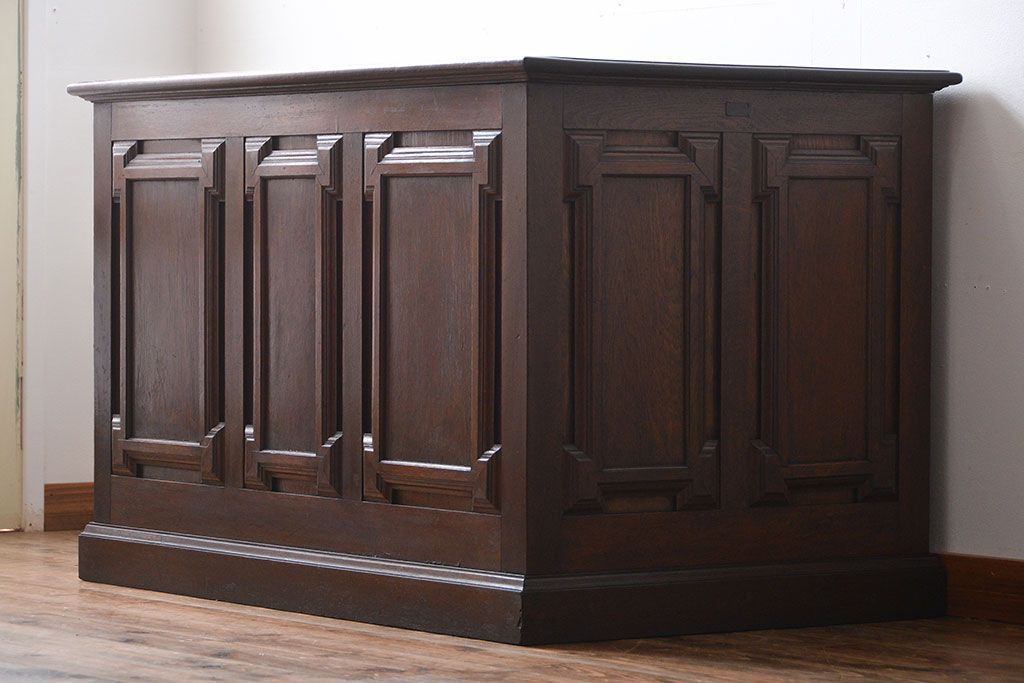 アンティーク家具　大正ロマン　彫刻が素敵でお洒落なカウンターテーブル