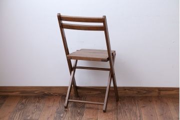 アンティーク家具　イギリスアンティーク　古い木製のフォールディングチェア(2)
