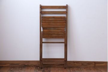 アンティーク家具　イギリスアンティーク　古い木製のフォールディングチェア(2)