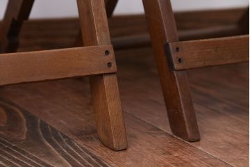 アンティーク家具　イギリスアンティーク　古い木製のフォールディングチェア2脚セット(1)