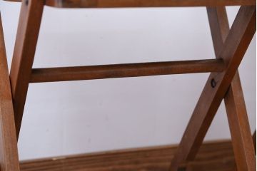 アンティーク家具　イギリスアンティーク　古い木製のフォールディングチェア2脚セット(2)