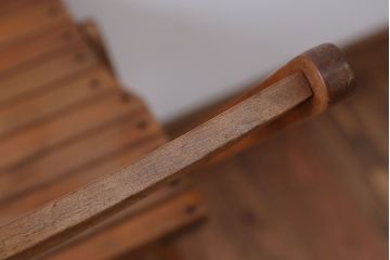 アンティーク家具　イギリスアンティーク　古い木製のフォールディングチェア2脚セット(2)