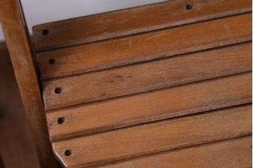 アンティーク家具　イギリスアンティーク　古い木製のフォールディングチェア2脚セット(3)