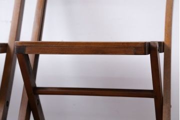 アンティーク家具　イギリスアンティーク　古い木製のフォールディングチェア2脚セット(3)