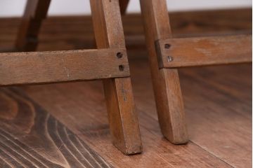 アンティーク家具　イギリスアンティーク　古い木製のフォールディングチェア2脚セット(3)