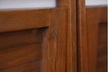 アンティーク家具　イギリスアンティーク　古い木製のフォールディングチェア2脚セット(3)