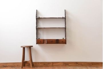 アンティーク家具　イギリスアンティーク　3杯引き出し付きウォールシェルフ