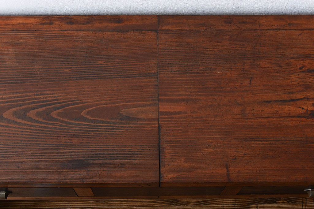 アンティーク家具　アンティーク　特大!古い木製のダイヤガラス入りカウンターテーブル