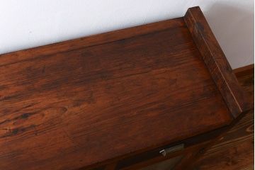 アンティーク家具　アンティーク　特大!古い木製のダイヤガラス入りカウンターテーブル