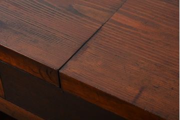 アンティーク家具　アンティーク　特大!古い木製のダイヤガラス入りカウンターテーブル