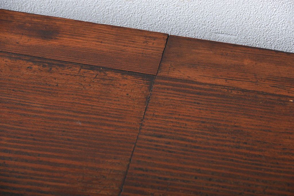 アンティーク家具　アンティーク　特大!古い木製のダイヤガラス入りカウンターテーブル