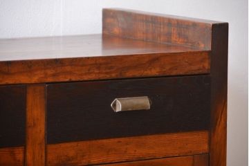 アンティーク家具　アンティーク　特大!古い木製のダイヤガラス入りカウンターテーブル