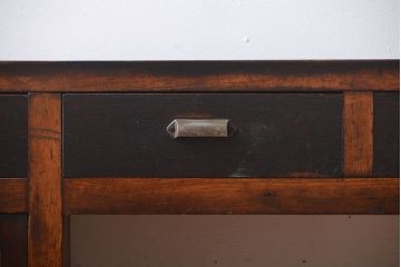 アンティーク家具　アンティーク　特大!古い木製のダイヤガラス入りカウンターテーブル