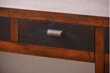 アンティーク家具　アンティーク　特大!古い木製のダイヤガラス入りカウンターテーブル