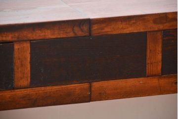 アンティーク家具　アンティーク　特大!古い木製のダイヤガラス入りカウンターテーブル