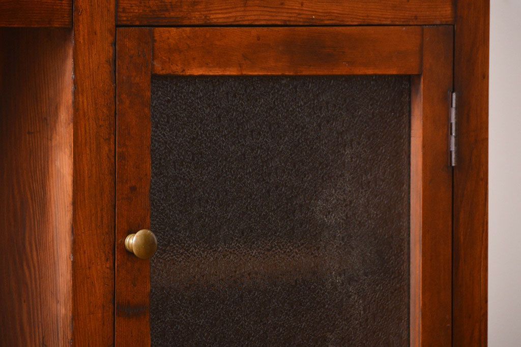 アンティーク家具　アンティーク　特大!古い木製のダイヤガラス入りカウンターテーブル