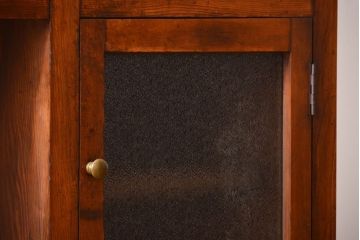 アンティーク家具　アンティーク　特大!古い木製のダイヤガラス入りカウンターテーブル