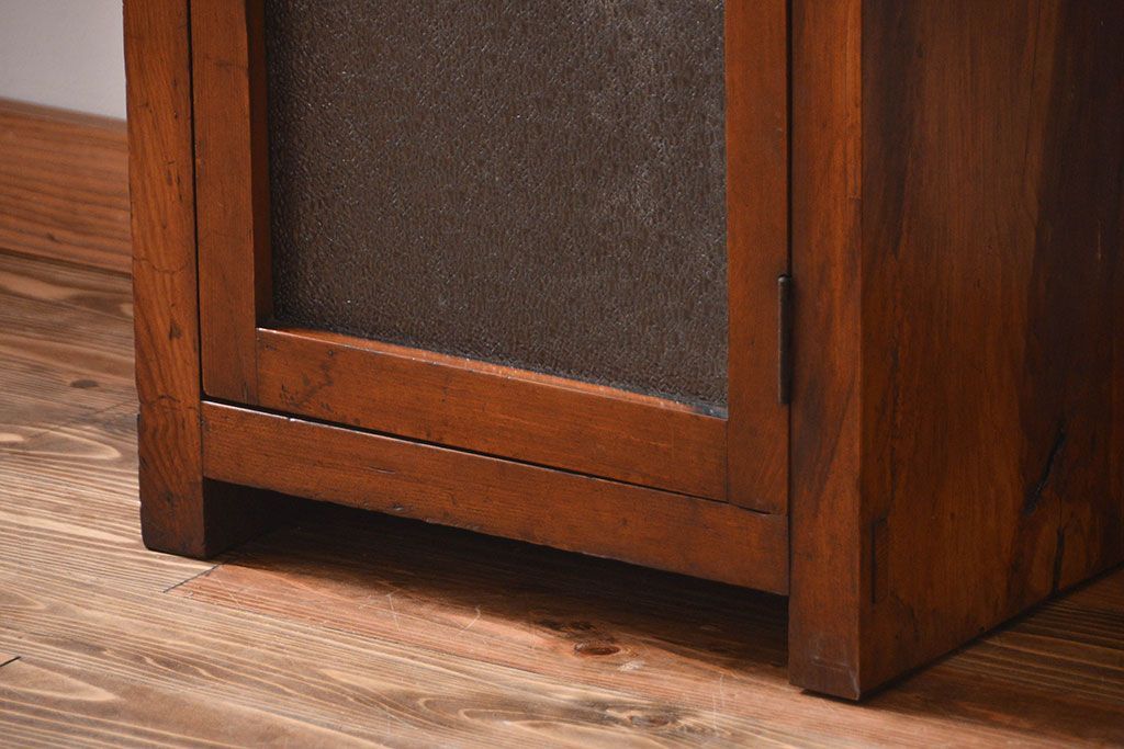 アンティーク家具　アンティーク　特大!古い木製のダイヤガラス入りカウンターテーブル