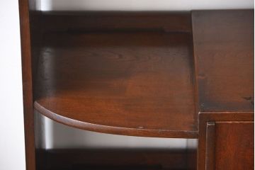 レトロ家具　昭和レトロ　古い木製の飾り棚付き収納棚