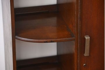 レトロ家具　昭和レトロ　古い木製の飾り棚付き収納棚