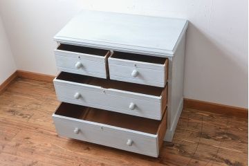 アンティーク家具　イギリスアンティーク　かわいいペイントチェスト
