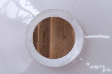 昭和レトロ　白いガラス平笠照明2個セット