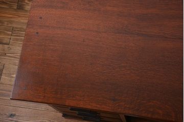 アンティーク家具　アンティーク　総無垢ナラ材の組み立て式両袖机