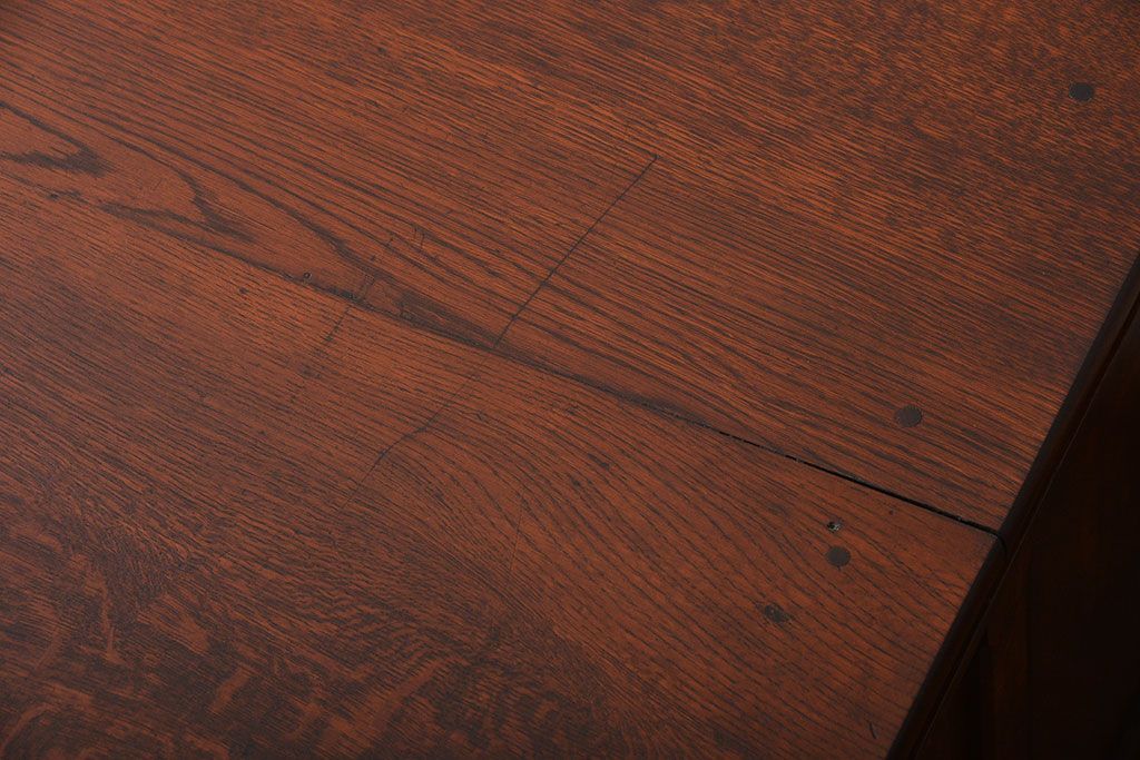 アンティーク家具　アンティーク　総無垢ナラ材の組み立て式両袖机