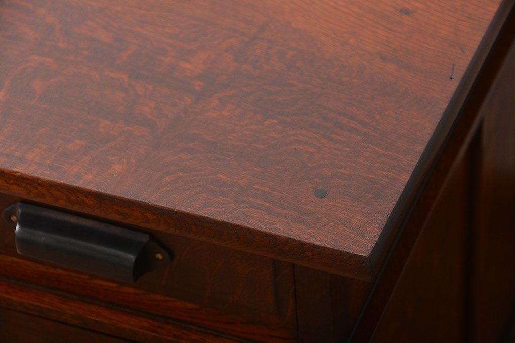 アンティーク家具　アンティーク　総無垢ナラ材の組み立て式両袖机