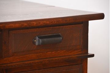 アンティーク家具　アンティーク　総無垢ナラ材の組み立て式両袖机