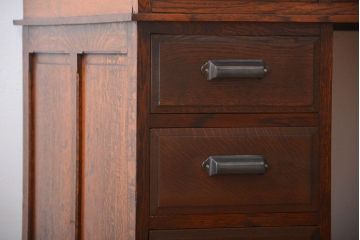 アンティーク家具　アンティーク　総無垢ナラ材の組み立て式両袖机